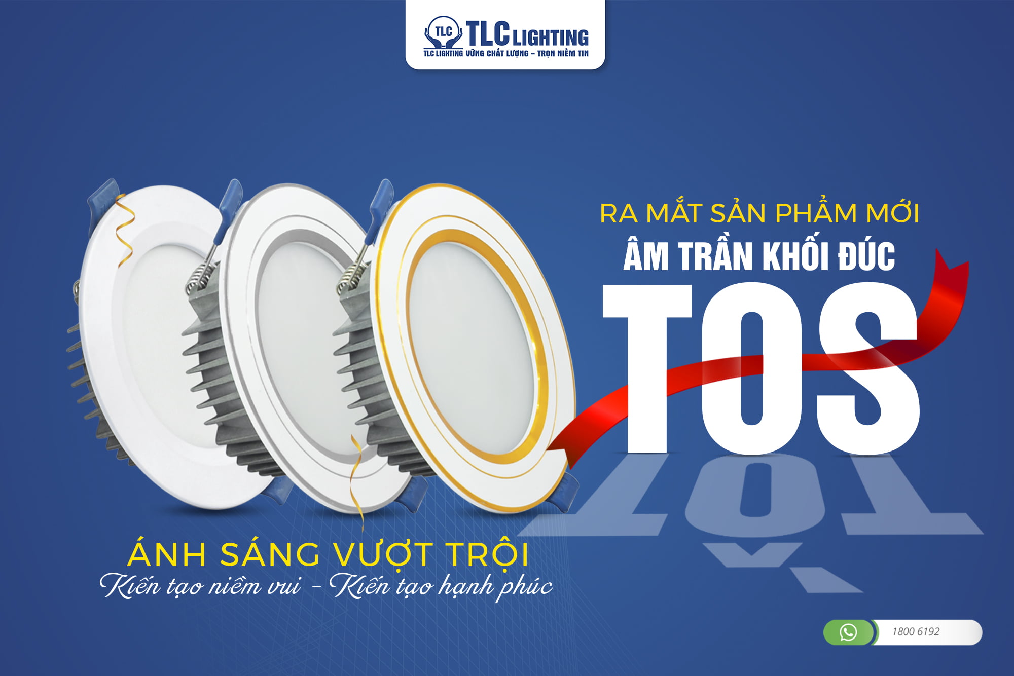 Đèn LED âm trần khối đúc TOS của TLC Lighting.