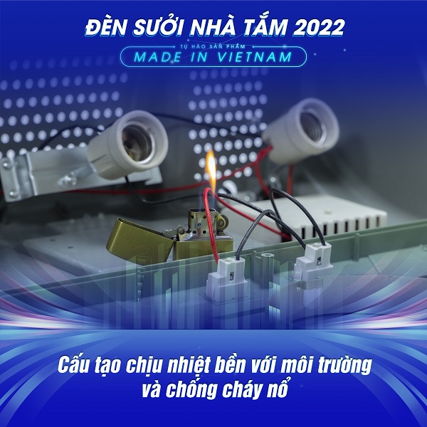 Đèn sưởi nhà tắm TLC LIGHTING 2022 có cấu tạo chịu bền và chống cháy nổ