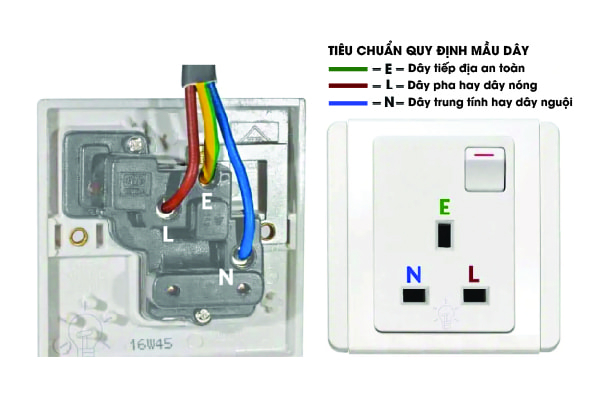 hướng dẫn đấu ổ điện 3 chấu âm tường